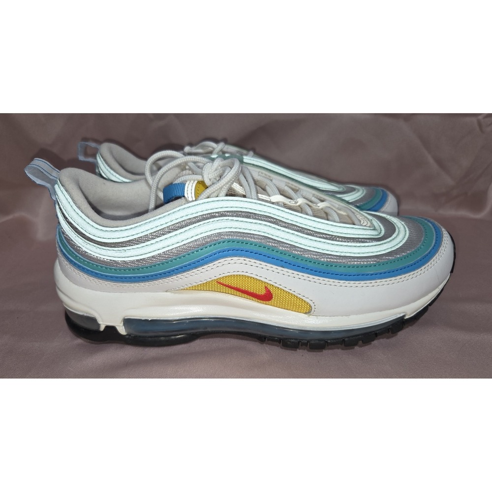 Nike Air Max 97 'Spring Floral' DQ7644-100 White Siren Laser Blue Sz 8.5